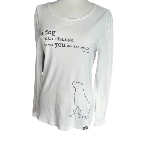 Dog is good long sleeve T shirt See measurements below for sizing. Cute shirt! - Picture 1 of 5